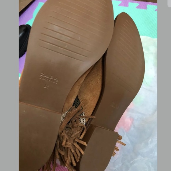 NWT ZARA TRIBAL FRINGE LEATHER ANKLE BOOTS SUEDE - Picture 6 of 8